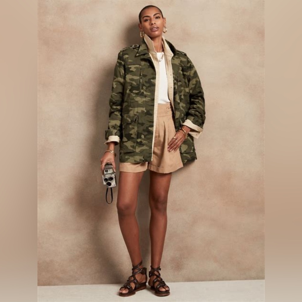 Banana Republic Women's Camo Utility Field Jacket Size S with Pockets NWT $158